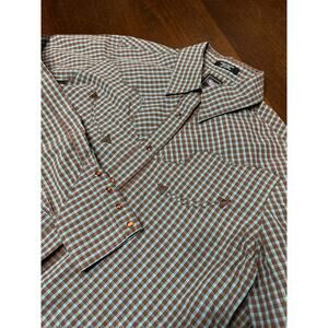 Cruel Retro Denim Festival Western Cowgirl Pearl Snap Shirt Women Medium Aztec